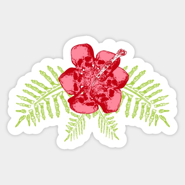 Death in paradise, a macabre tropical floral Sticker by B0red